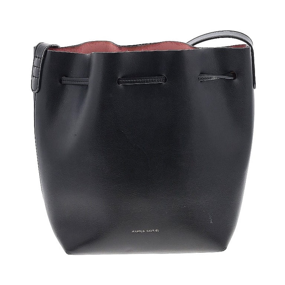 Mansur Gavriel Mini Mini Vegetable-Tanned Leather Bucket Bag Black Holiday Gift